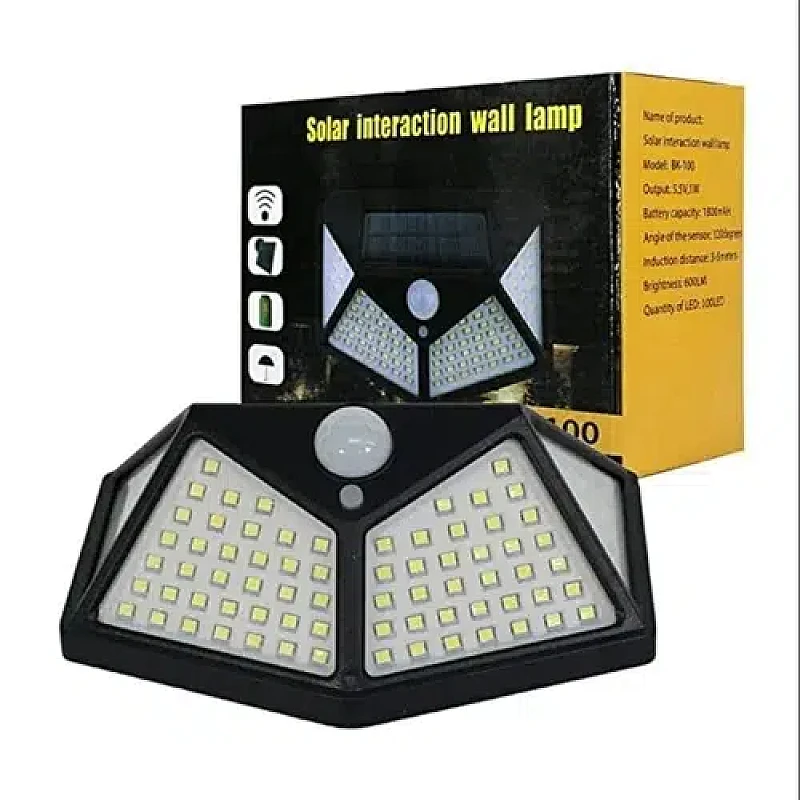 2 Piece BK-100 Solar Interaction Wall Lamp – 100 LED