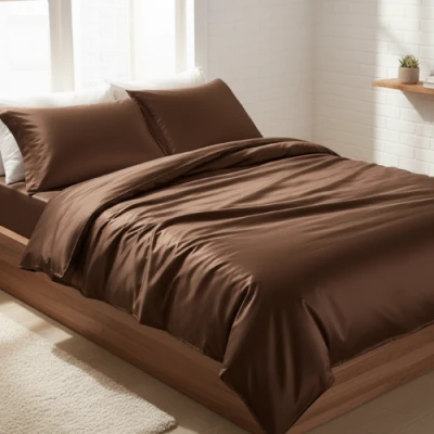 Satin Silk লেপ / Comforter / Duvet Cover - Dark Chocolate Brown